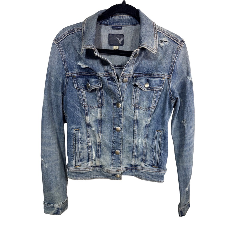 American Eagle Outfitters Faded Blue Denim Jacket